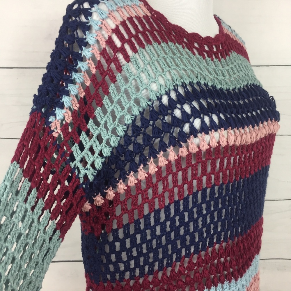 Show Me Your Mumu Paula Crochet Stripe Pullover